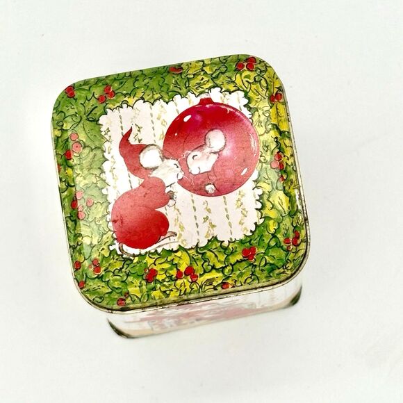 Vintage Jasco Christmas Mice Metal Tin Wicks ‘N Tins - Picture 7 of 8